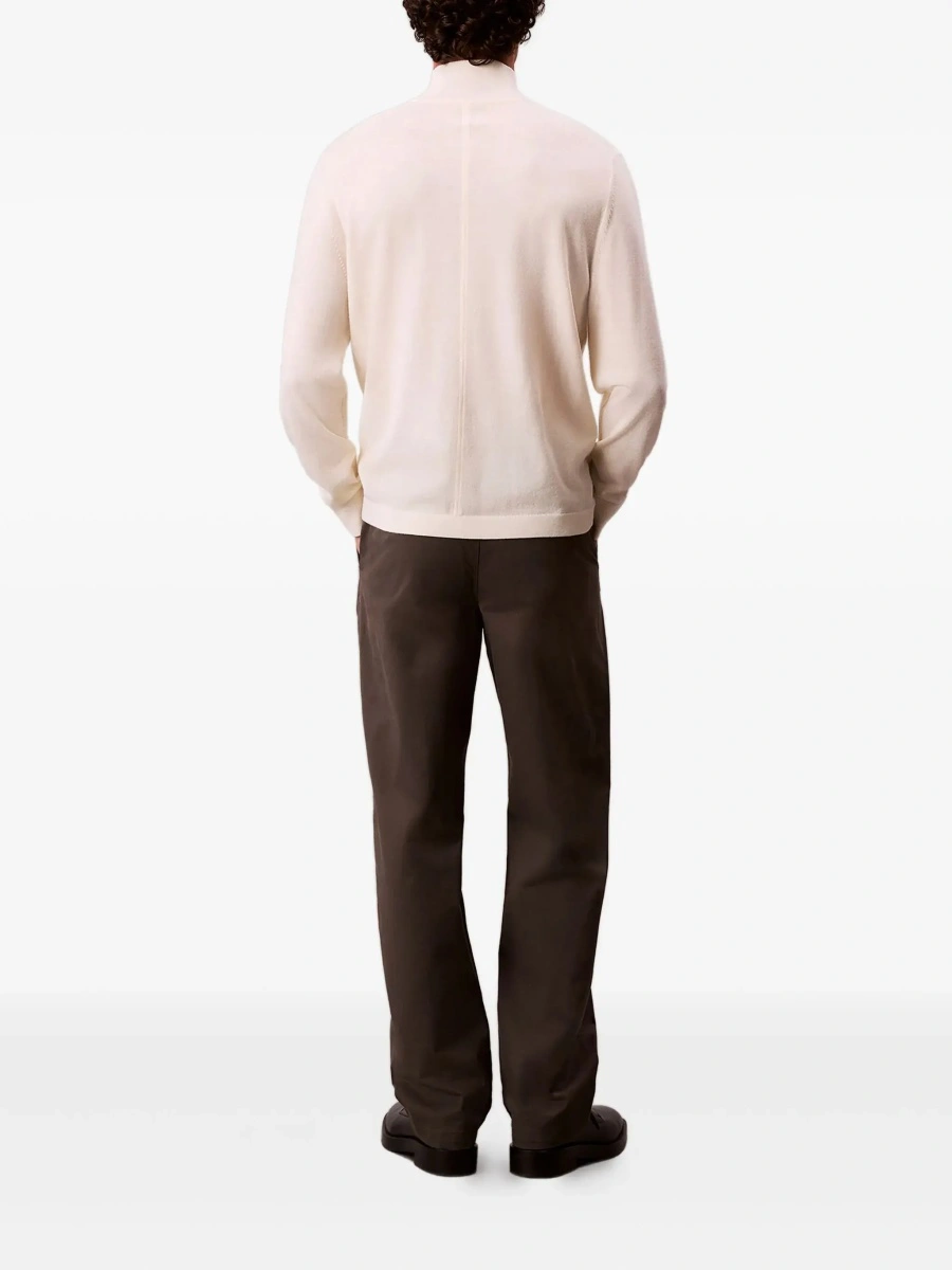 Pulover Calvin Klein alb din lana merino - Img 5