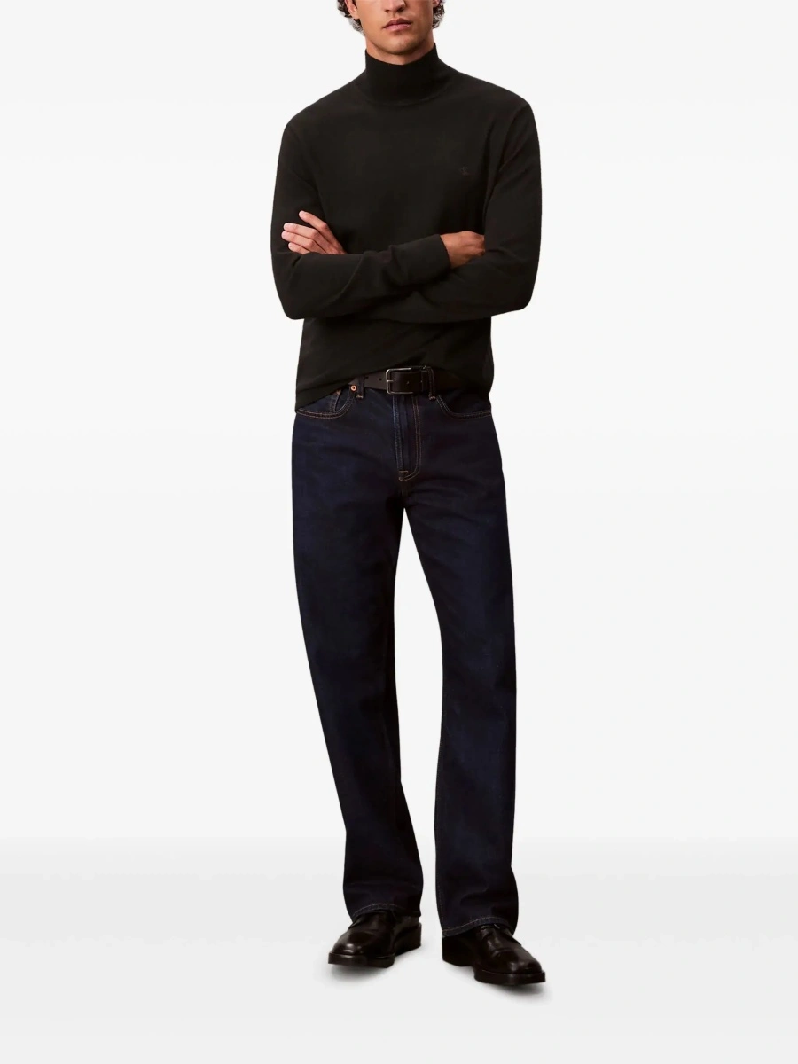 Pulover Calvin Klein negru din lana - Img 4
