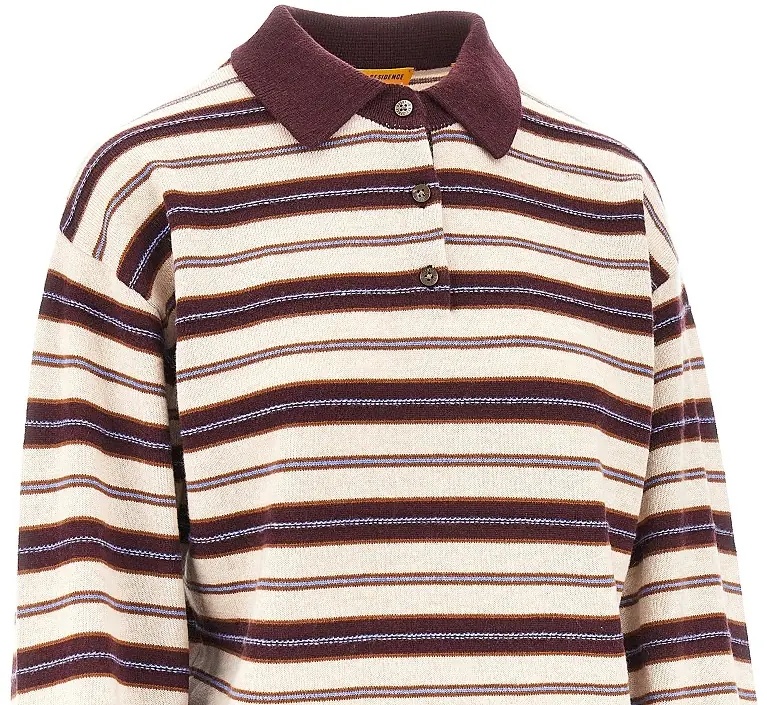 Pulover 'Collegiate' striped cashmere polo shirt - Img 2