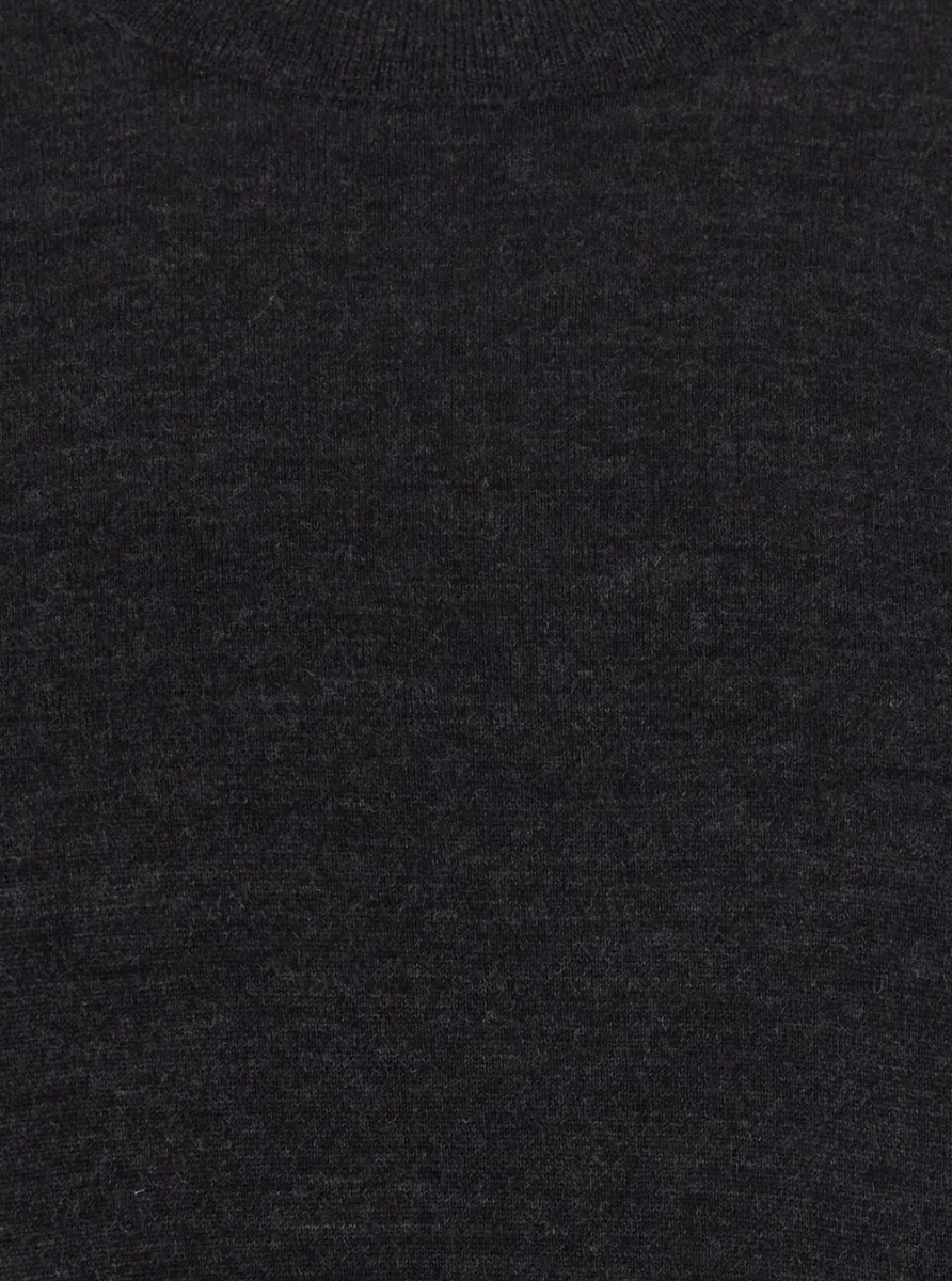 Pulover Crew Neck ML F.18gg with long sleeves in Merino's Extrafine brown for men - Img 3