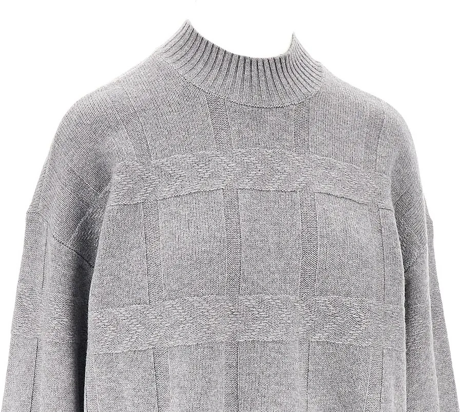 Pulover Emporio Armani gri din lana si casmir - Img 2