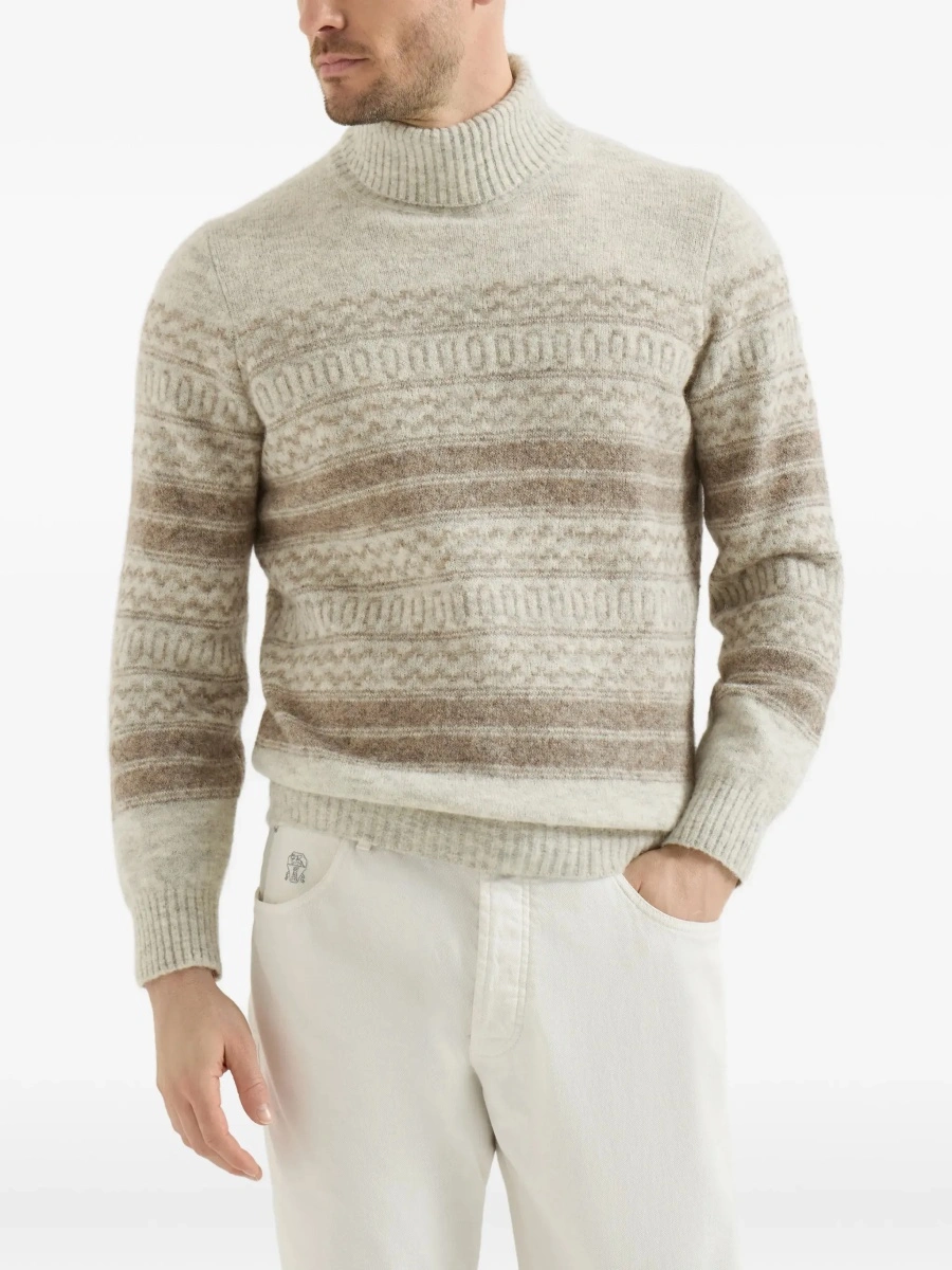 Pulover Fair Isle knit turtleneck Sweater - Img 5
