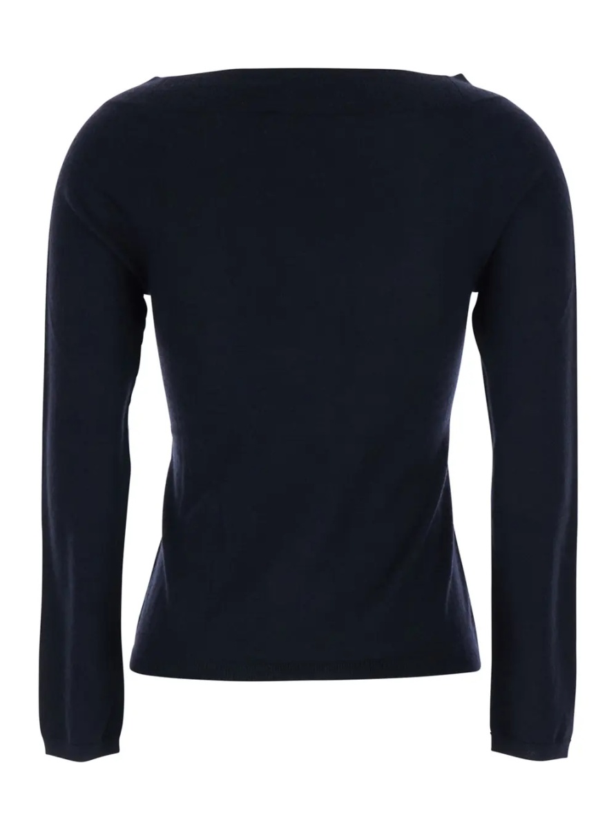 Pulover 'Faretra' Blue Sweater with Boat Neck in Cashmere Woman - Img 2