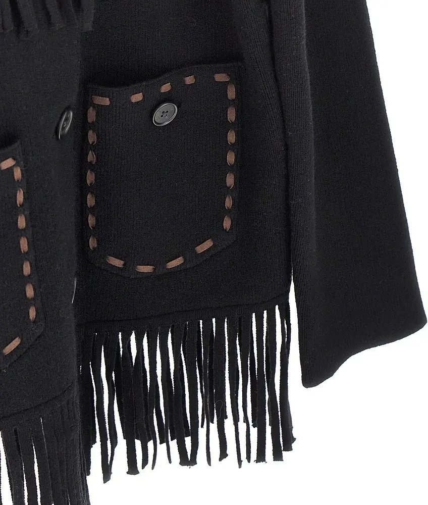 Pulover Fringed Western knitted jacket - Img 2