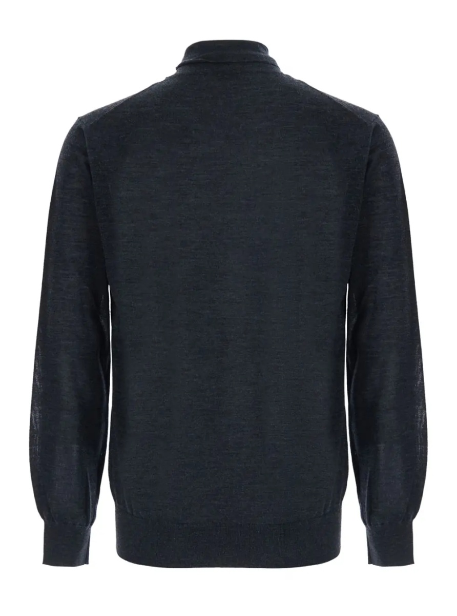 Pulover Gray Turtleneck Sweater in Wool for Men - Img 2