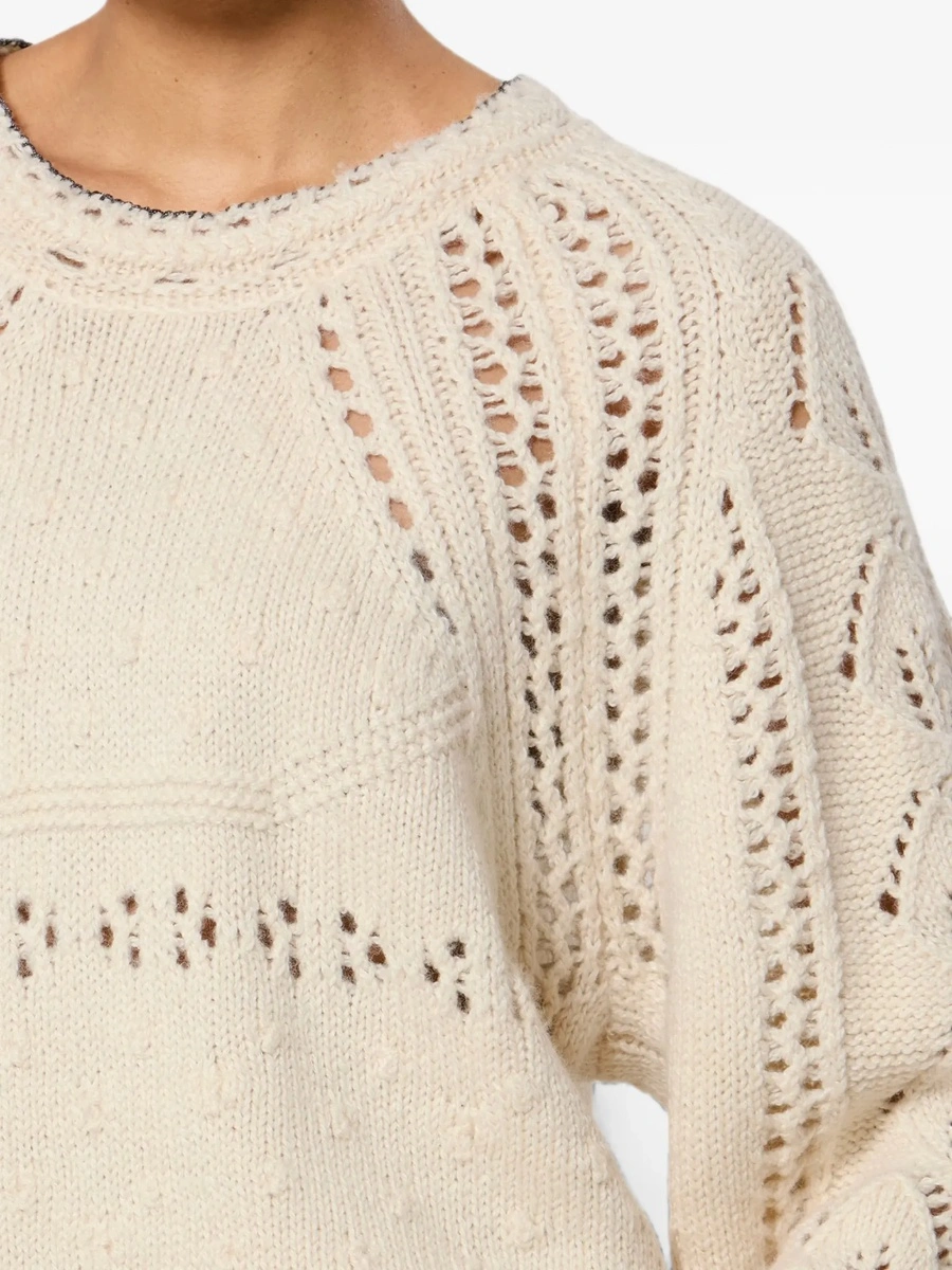 Pulover Isabel Marant alb din lana 'Luce' - Img 7