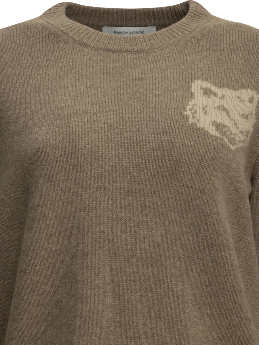Pulover MAISON KITSUNÉ "Fox Head" Crew-Neck Sweater - Img 3