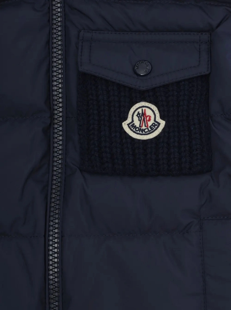 Pulover Moncler albastru din bumbac - Img 3