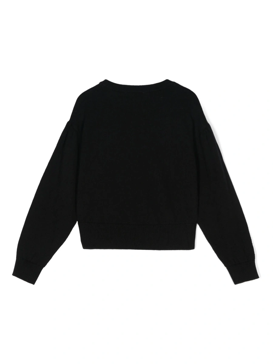 Pulover Moschino negru din lana si bumbac - Img 2
