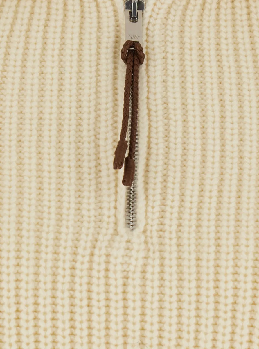 Pulover MW WOOL ENGLISH RIB KNT SWEATER WITH HALF ZIP - Img 3
