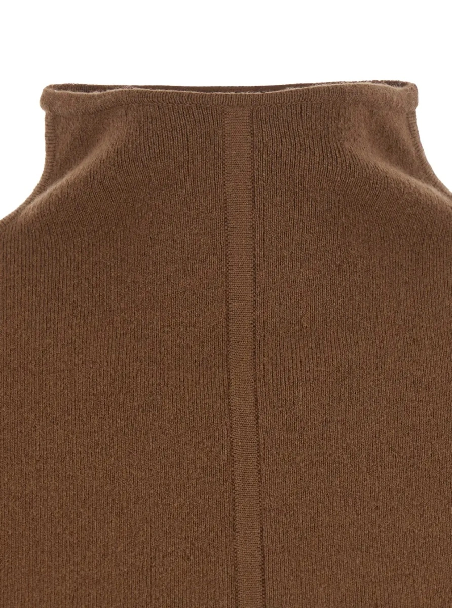 Pulover MXS GIGLIO KNIT Sweater with long sleeves and V-neck in Beige for women - Img 3