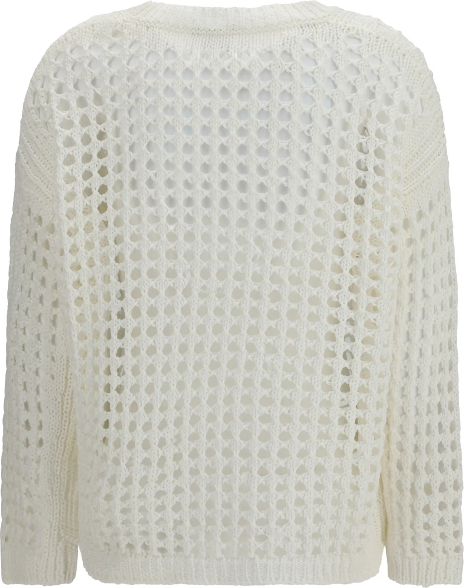 Pulover Open-knit Sweater in linen and cotton yarn - Img 2