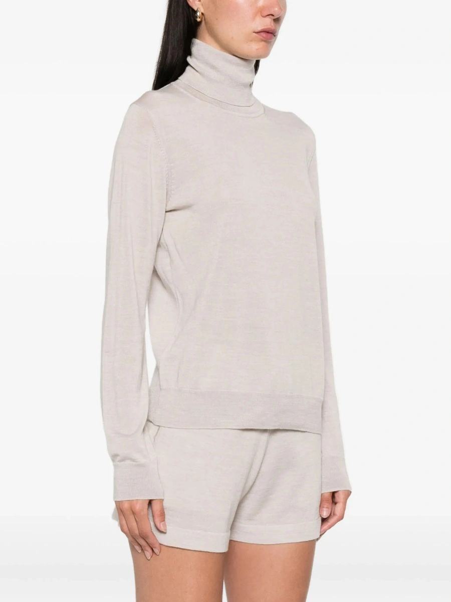 Pulover P.A.R.O.S.H. Beige Turtleneck Sweater in Wool Blend Woman - Img 5