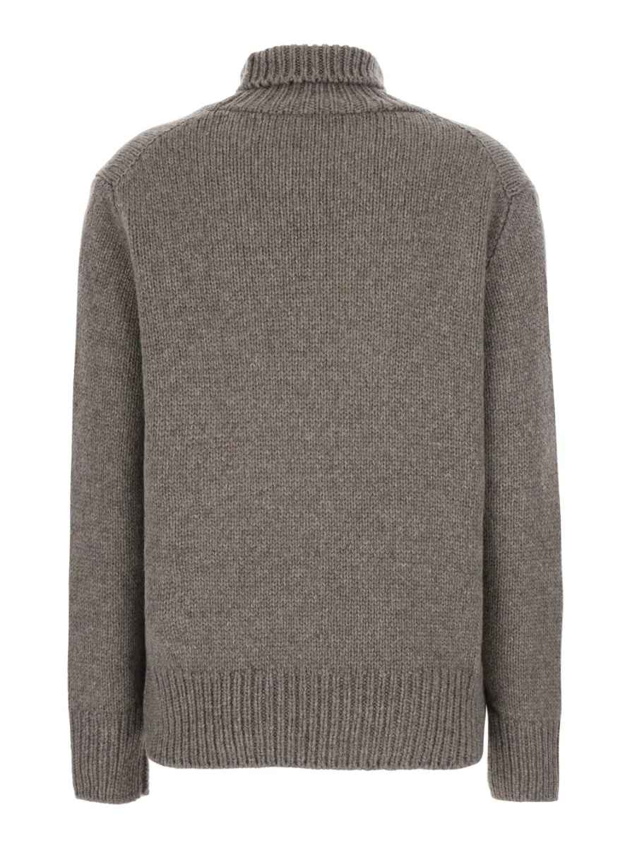 Pulover 'PLIRA' brown Sweater with ribbed design and high collar in Cashmere Women - Img 2