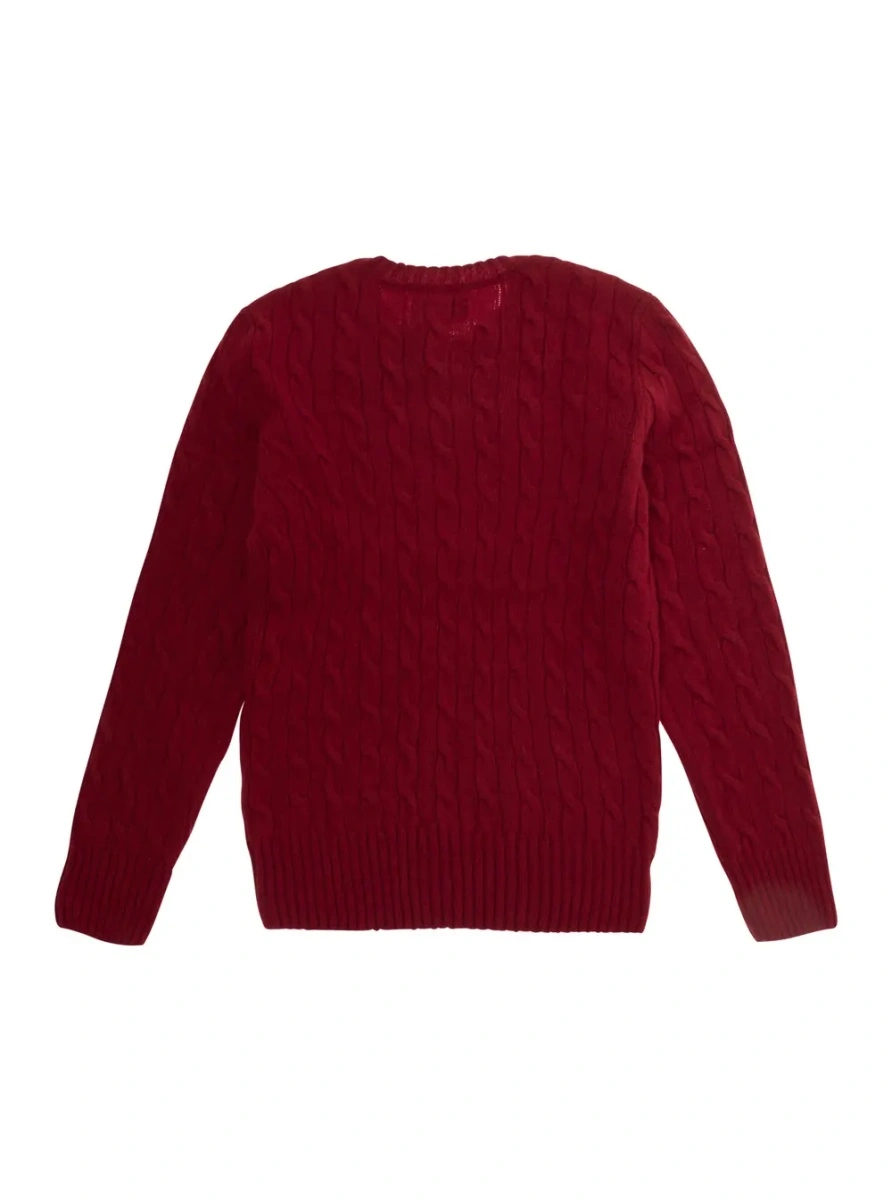 Pulover Ralph Lauren rosu din lana si casmir - Img 2