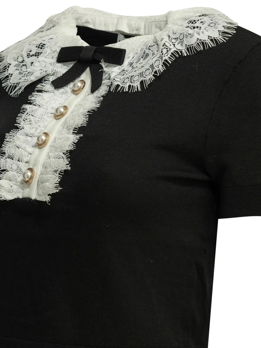 Pulover Sweater with lace collar - Img 4