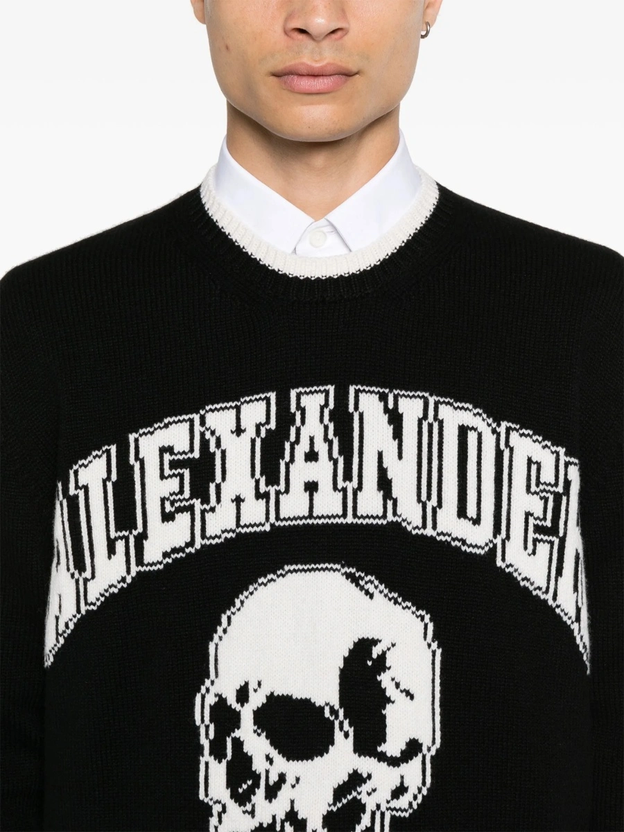 Pulover tricotat Alexander McQueen negru - Img 5