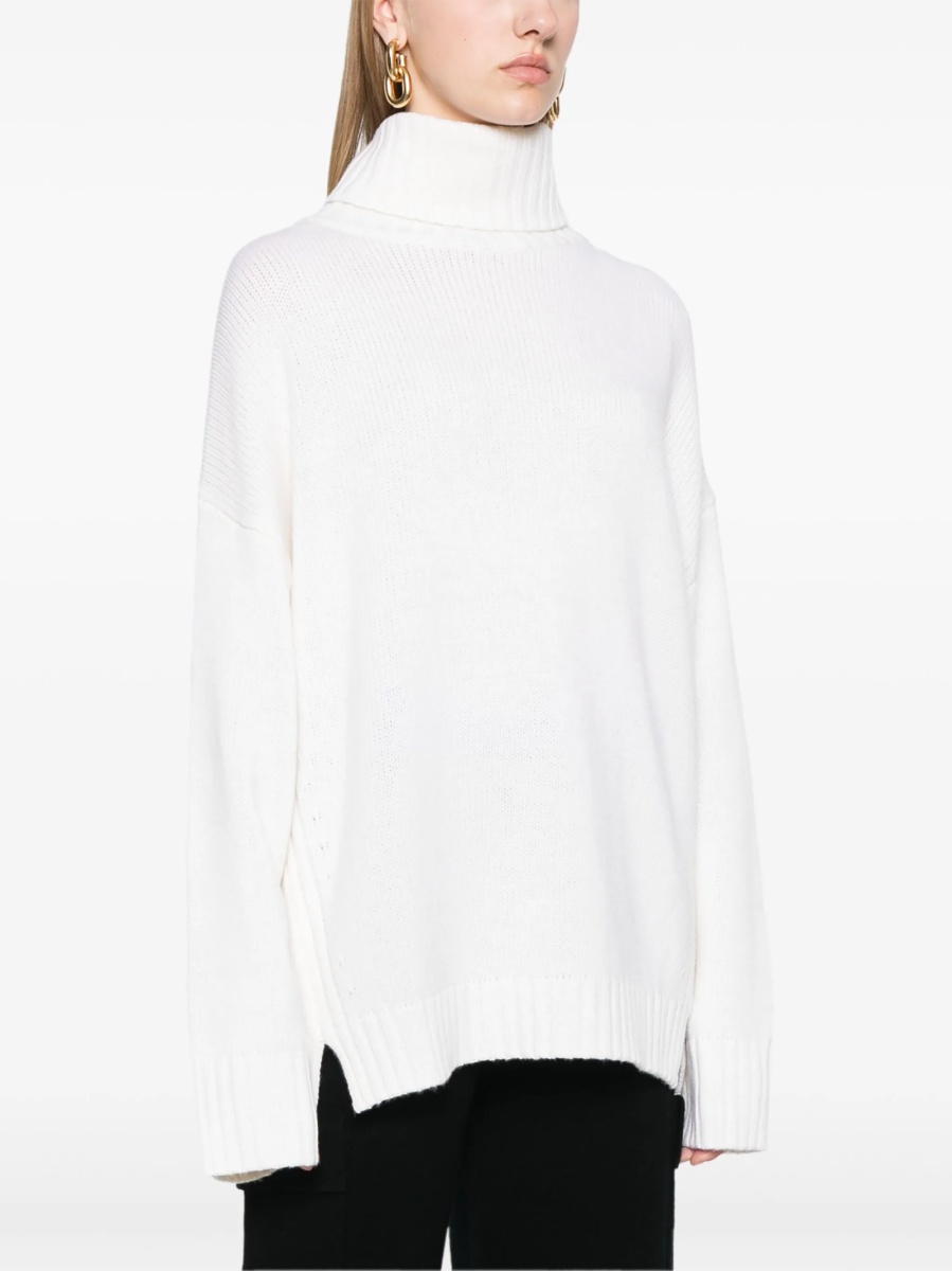 Pulover tricotat Allude alb - Img 3