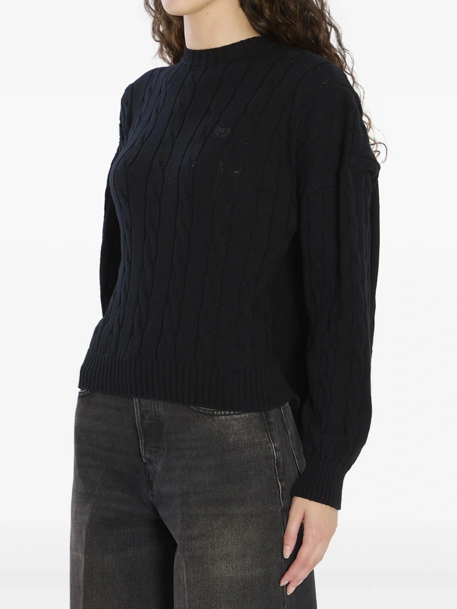 Pulover tricotat Balenciaga negru - Img 4