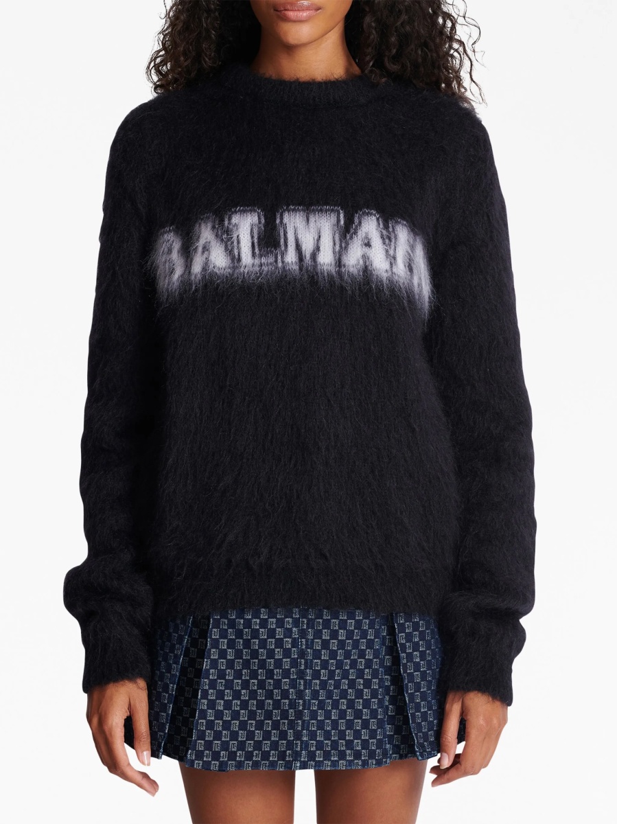 Pulover tricotat Balmain negru - Img 5