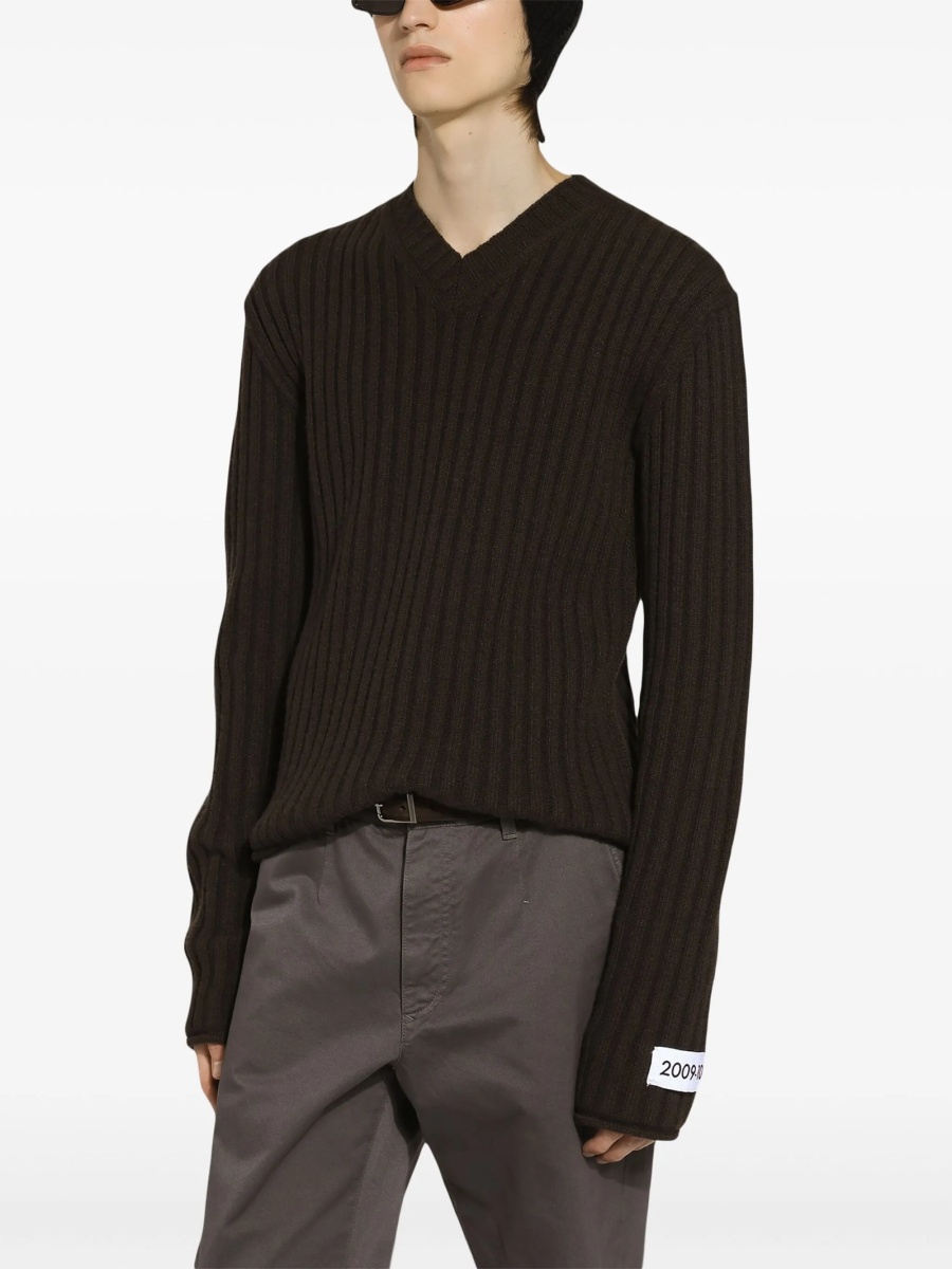 Pulover tricotat Dolce &amp; Gabbana maro - Img 4