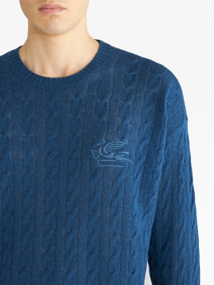 Pulover tricotat ETRO albastru - Img 4