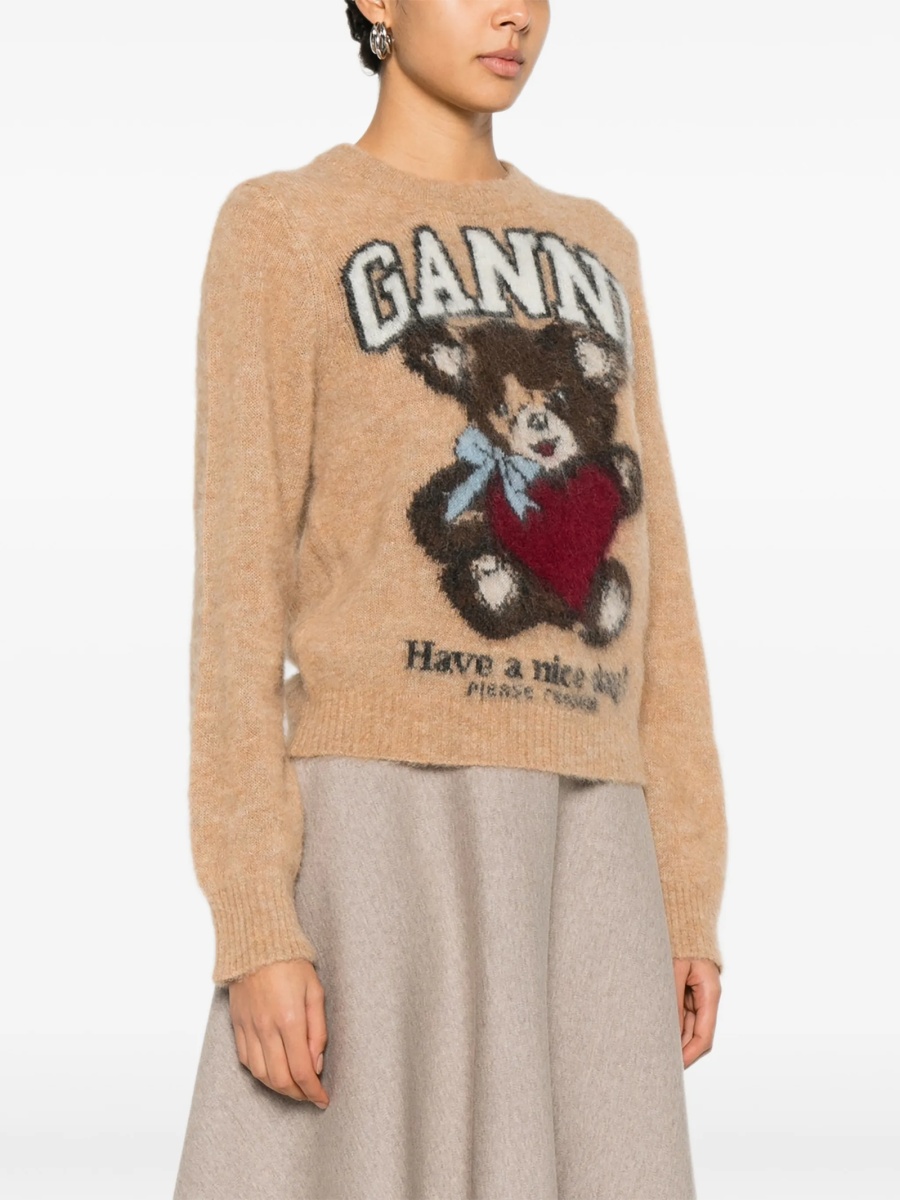 Pulover tricotat Ganni maro - Img 3