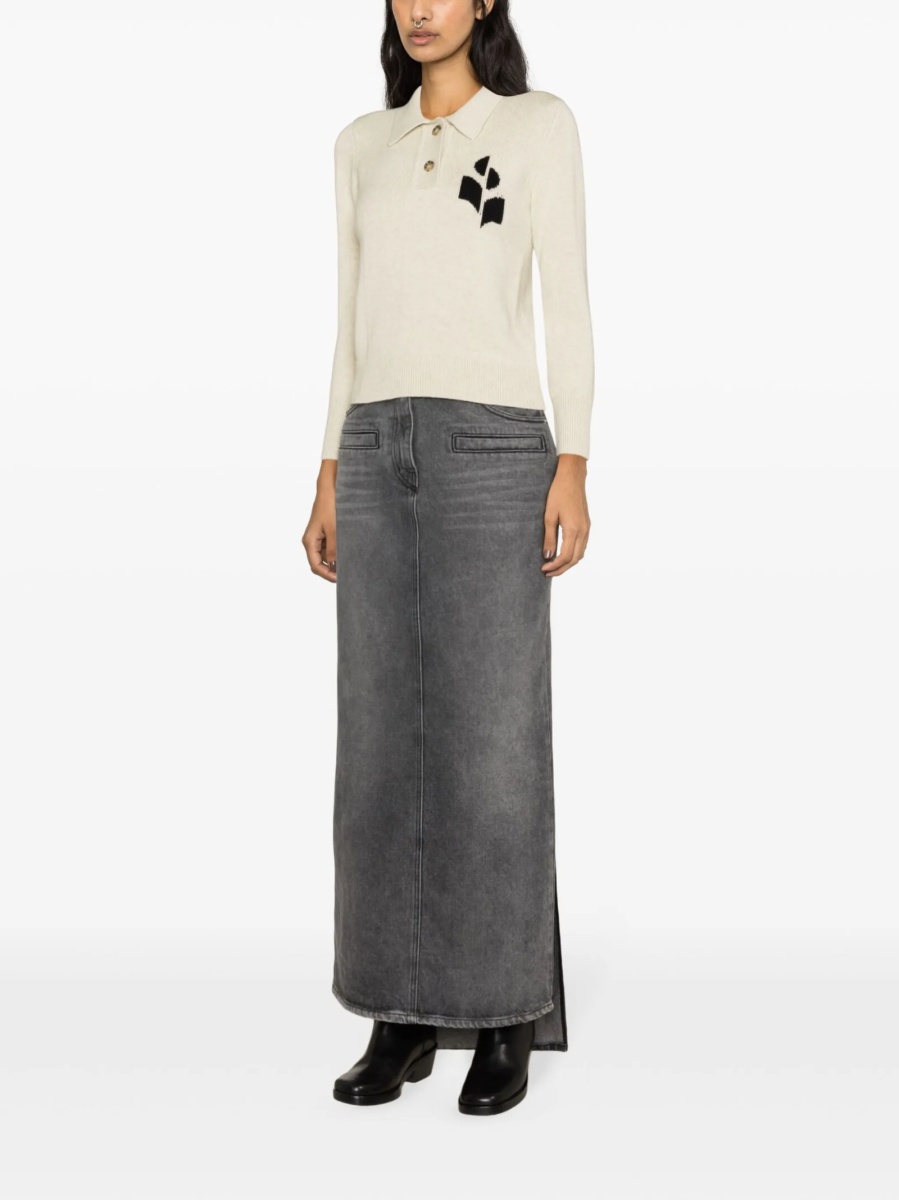 Pulover tricotat ISABEL MARANT ETOILE neutru - Img 3