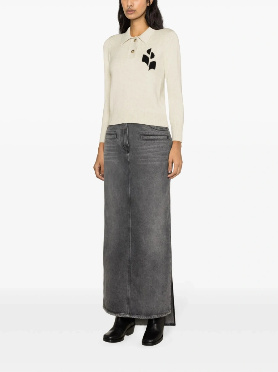 Pulover tricotat ISABEL MARANT ETOILE neutru - Img 3