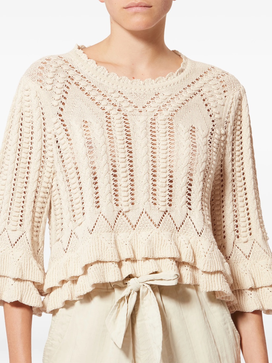 Pulover tricotat ISABEL MARANT ETOILE neutru - Img 5