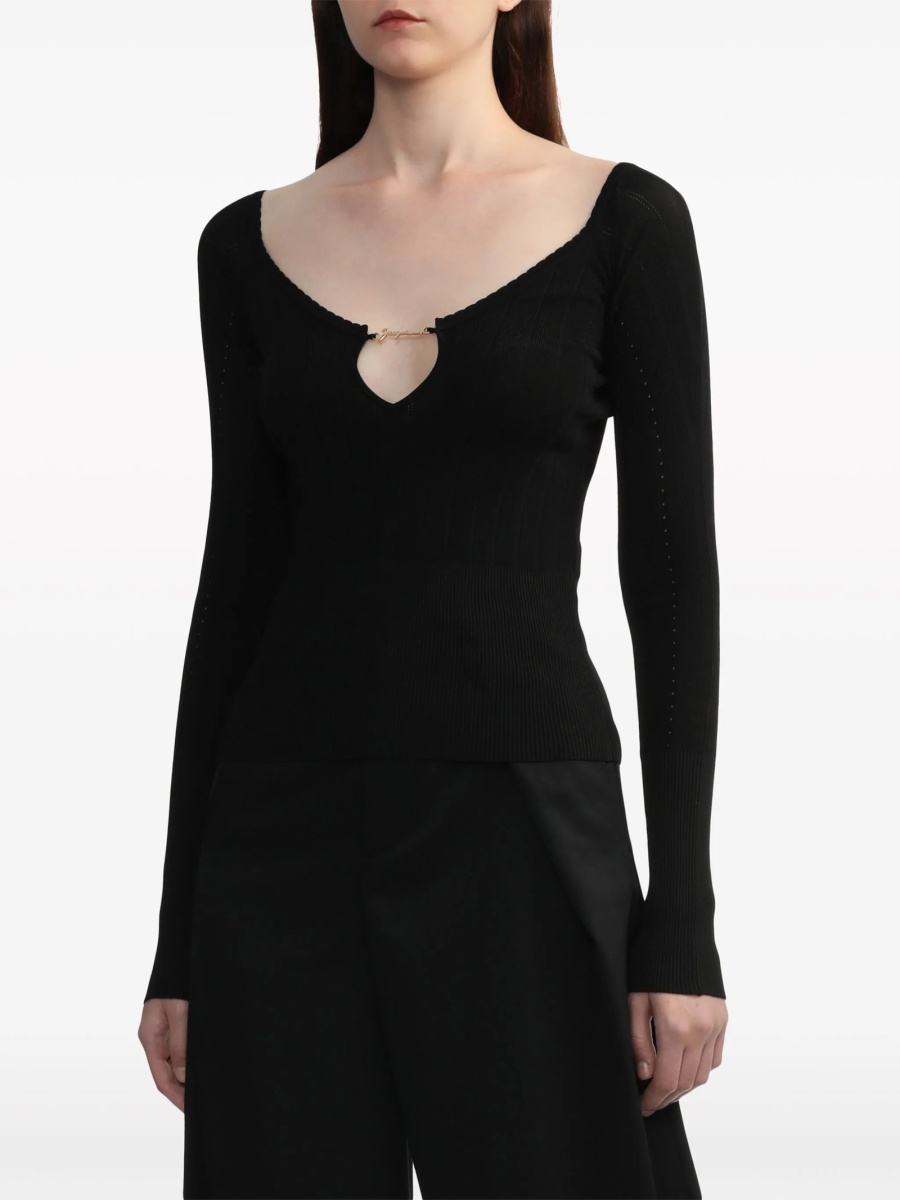 Pulover tricotat JACQUEMUS negru - Img 3