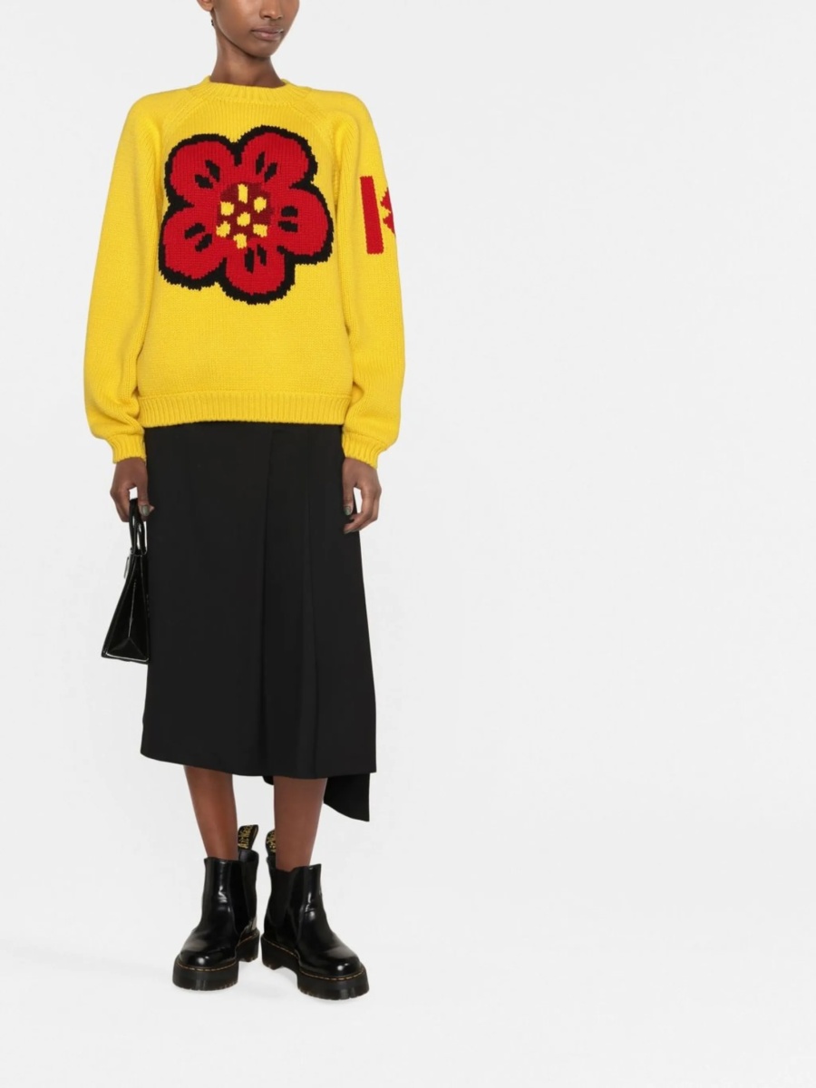Pulover tricotat Kenzo galben - Img 2