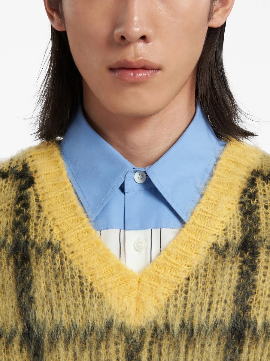 Pulover tricotat Marni Mohair galben - Img 4