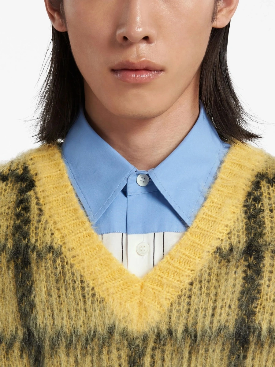 Pulover tricotat Marni Mohair galben - Img 4