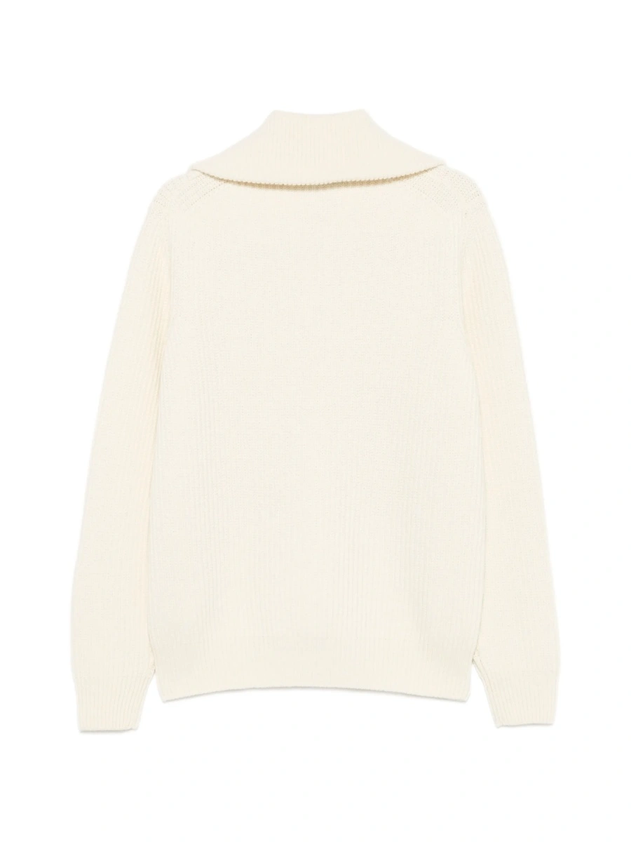 Pulover tricotat Moncler neutru - Img 2