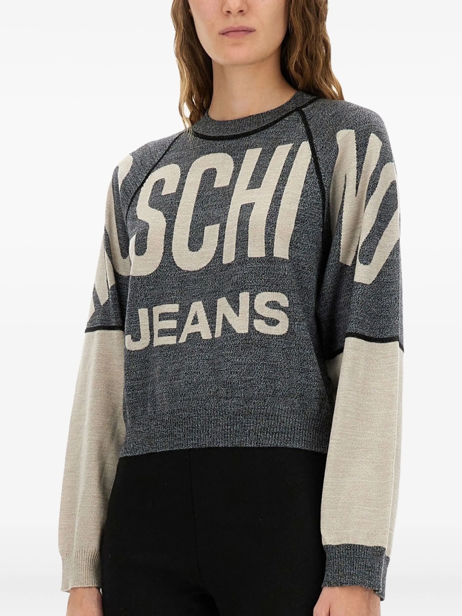Pulover tricotat MOSCHINO JEANS gri - Img 4