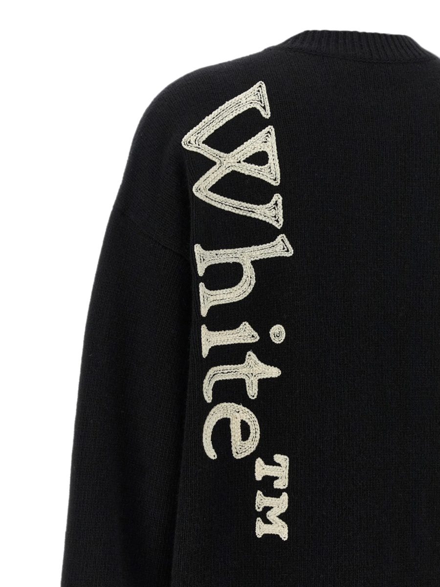 Pulover tricotat Off-White Bookish negru - Img 4