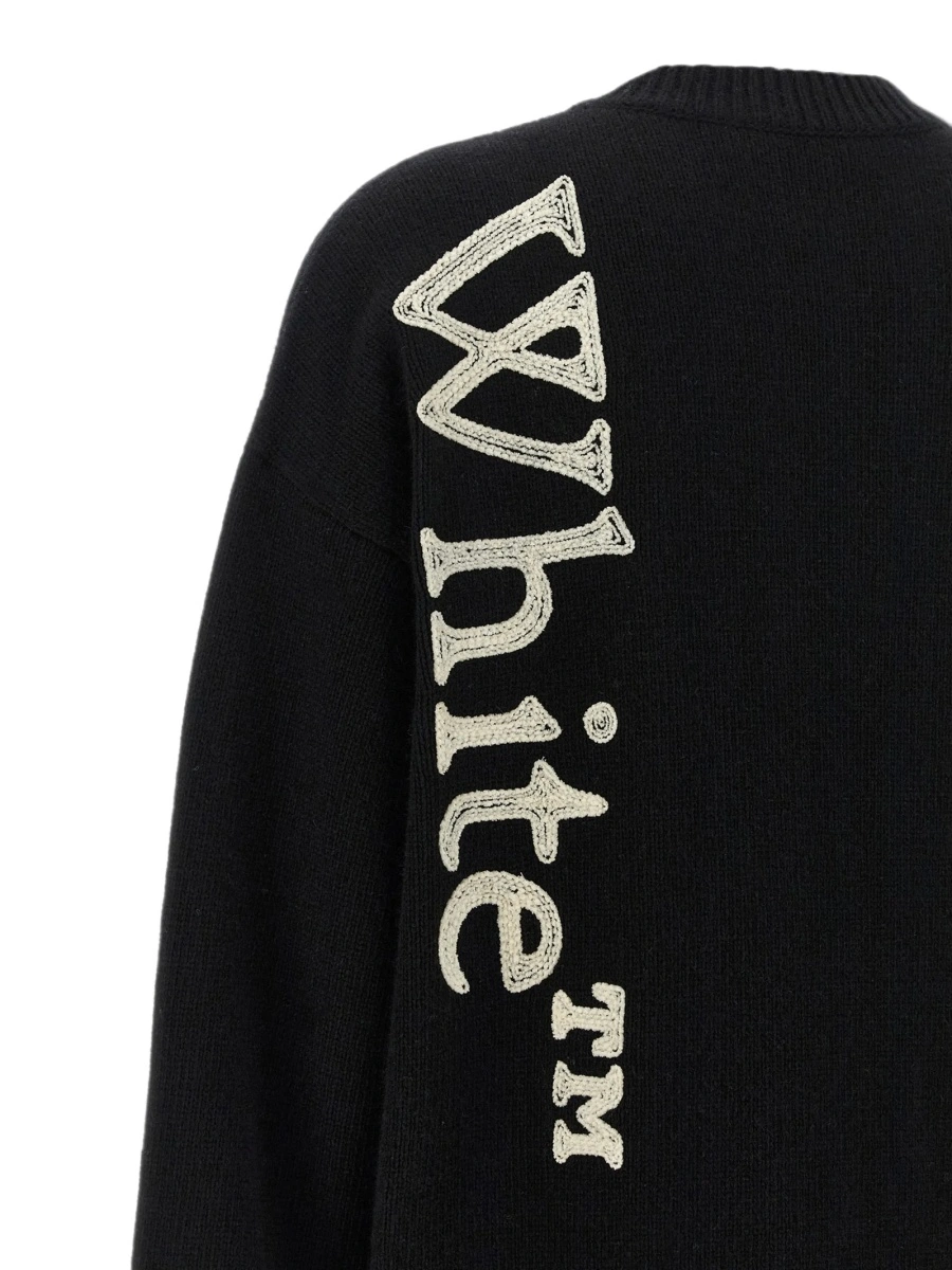 Pulover tricotat Off-White negru - Img 4
