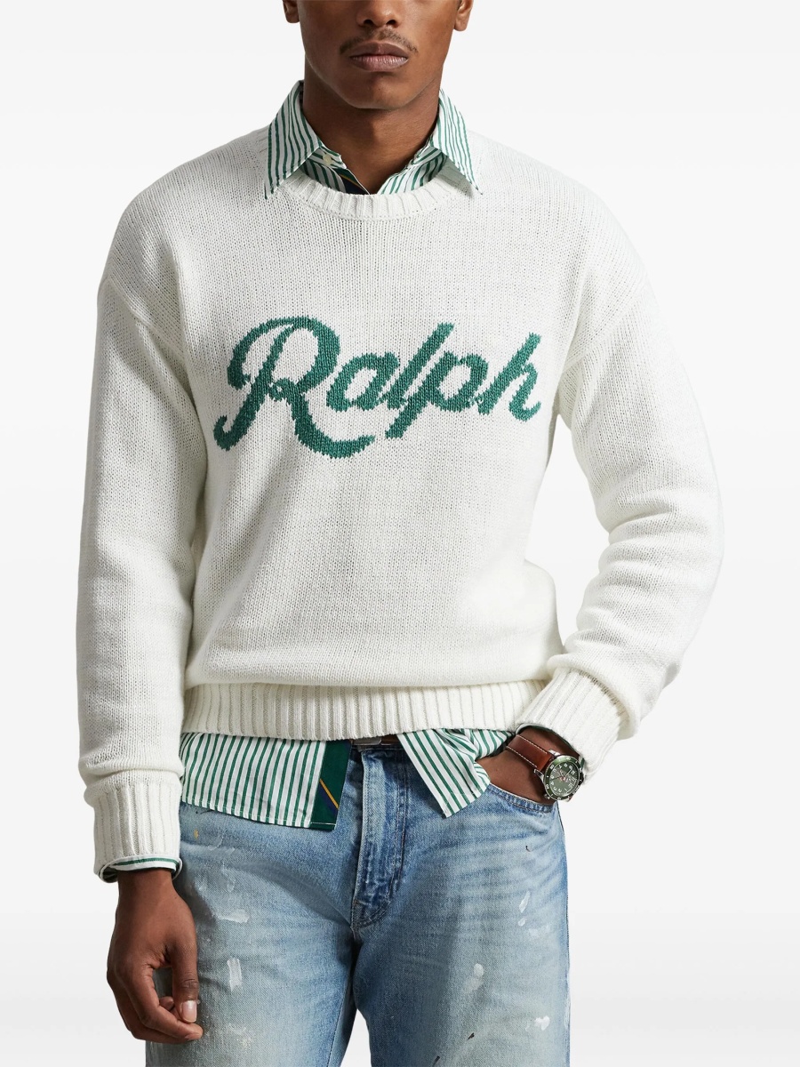 Pulover tricotat Ralph Lauren alb - Img 3