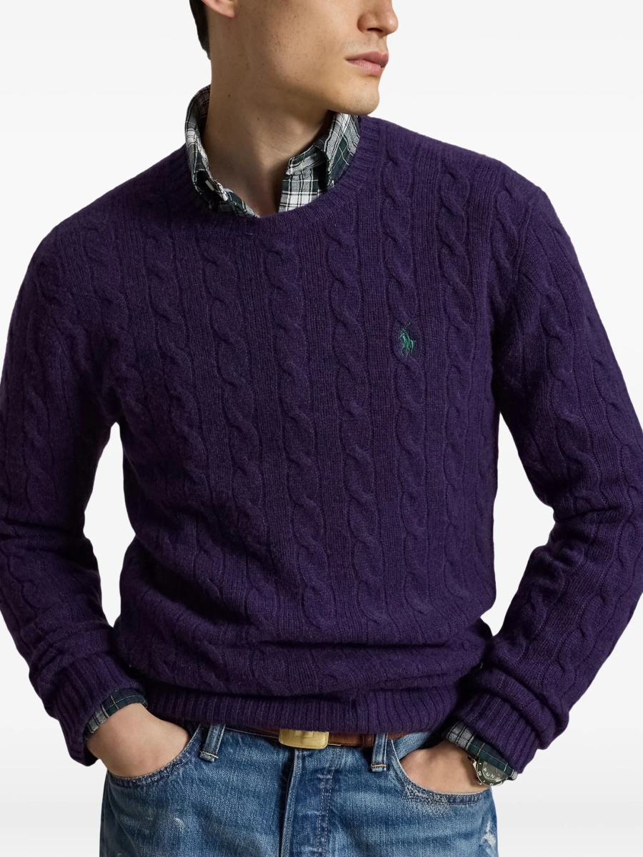 Pulover tricotat Ralph Lauren violet - Img 3