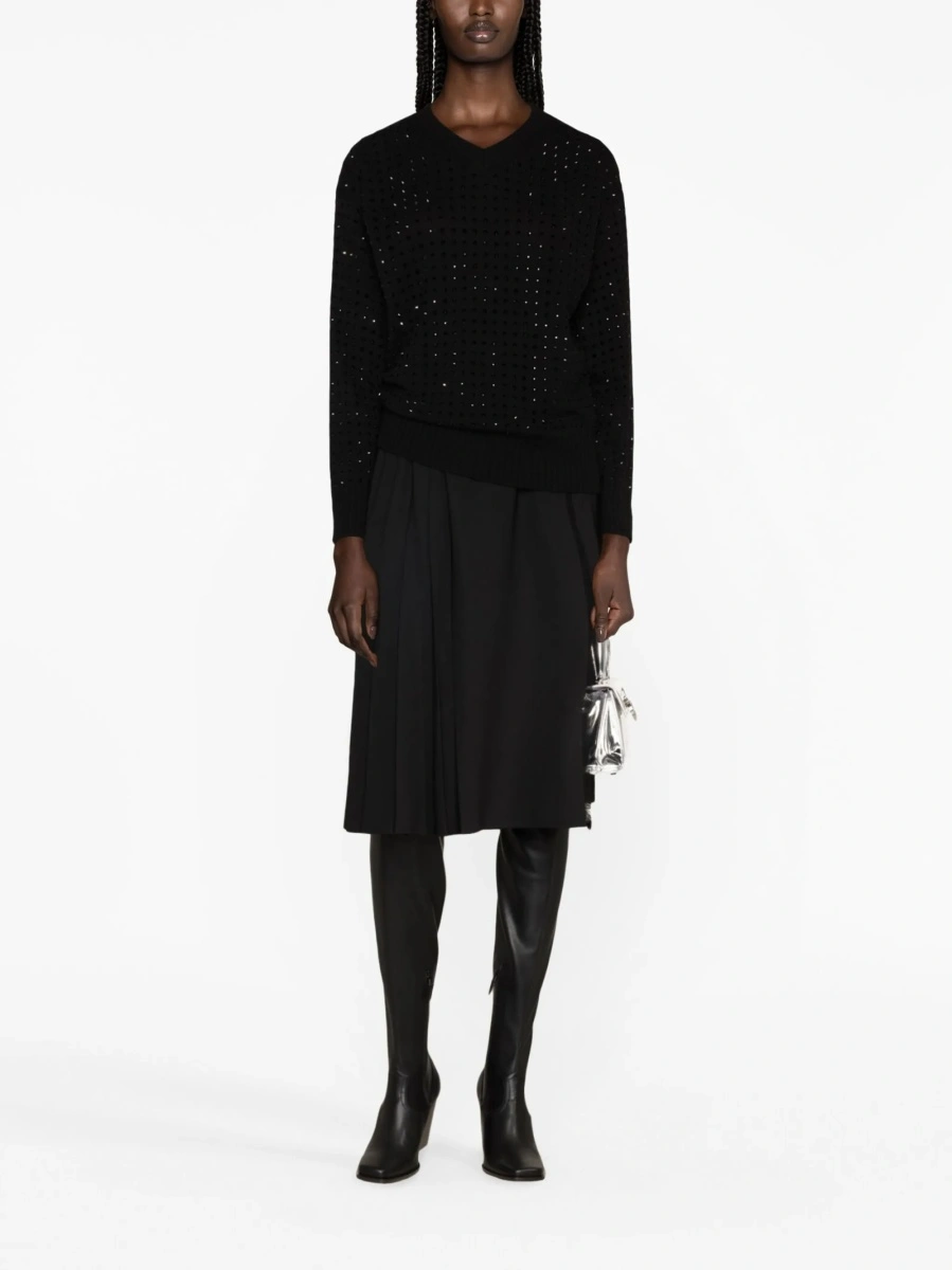 Pulover tricotat SPORTMAX negru - Img 2