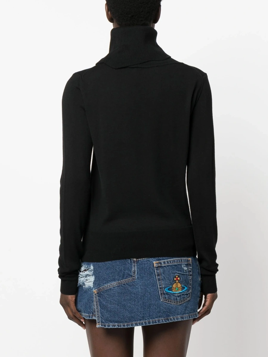 Pulover tricotat Vivienne Westwood negru - Img 4