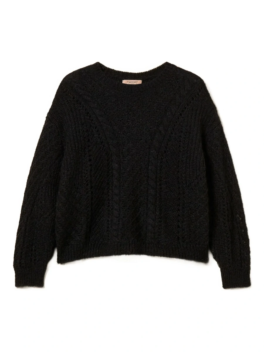 Pulover TWINSET negru din lana - Img 8