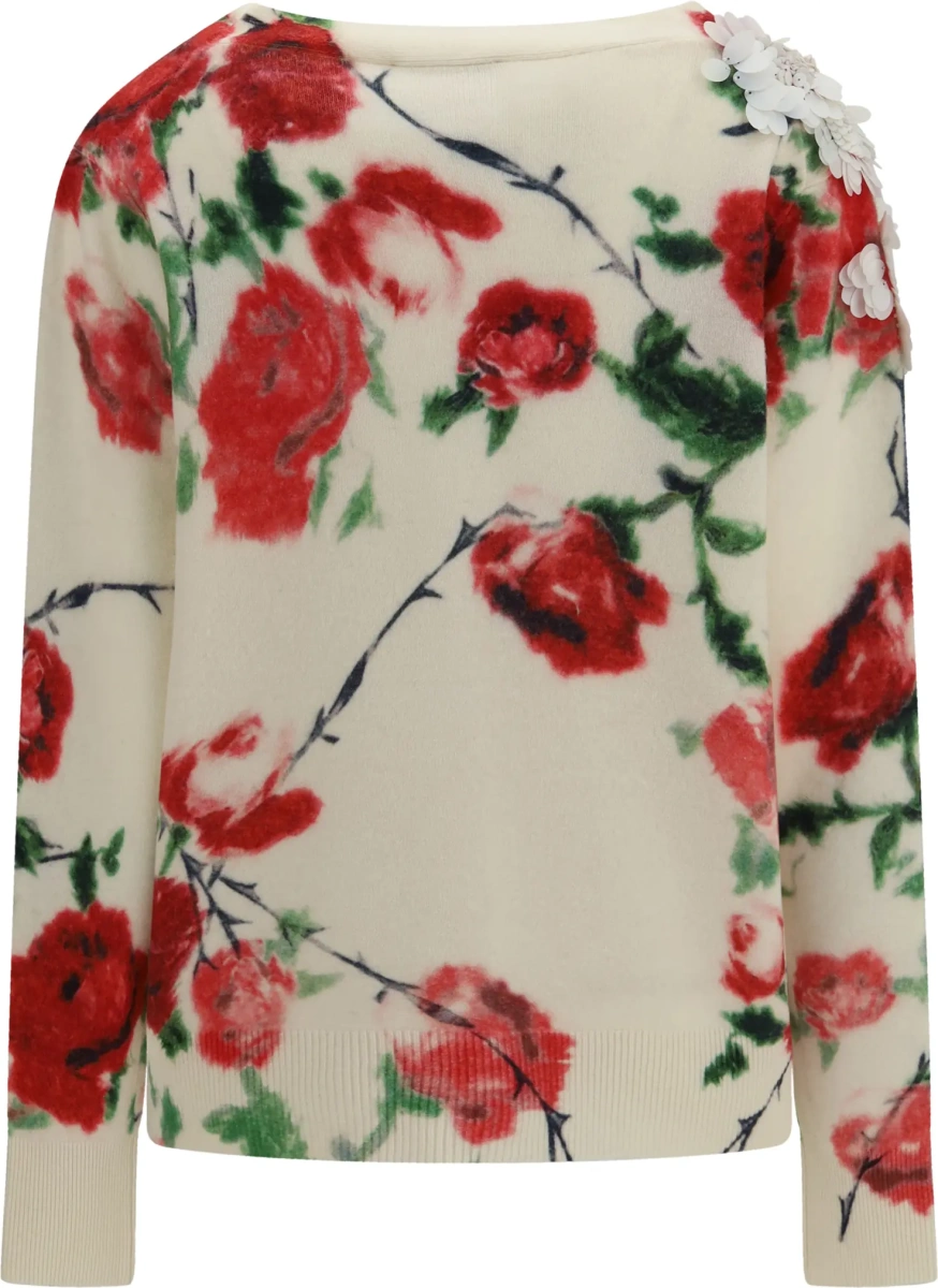 Pulover Wool and cashmere Sweater with applied roses - Img 2