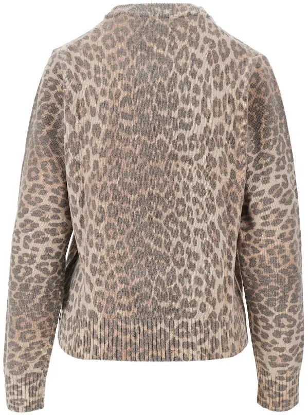 Pulover Wool-blend sweater with leopard motif - Img 3