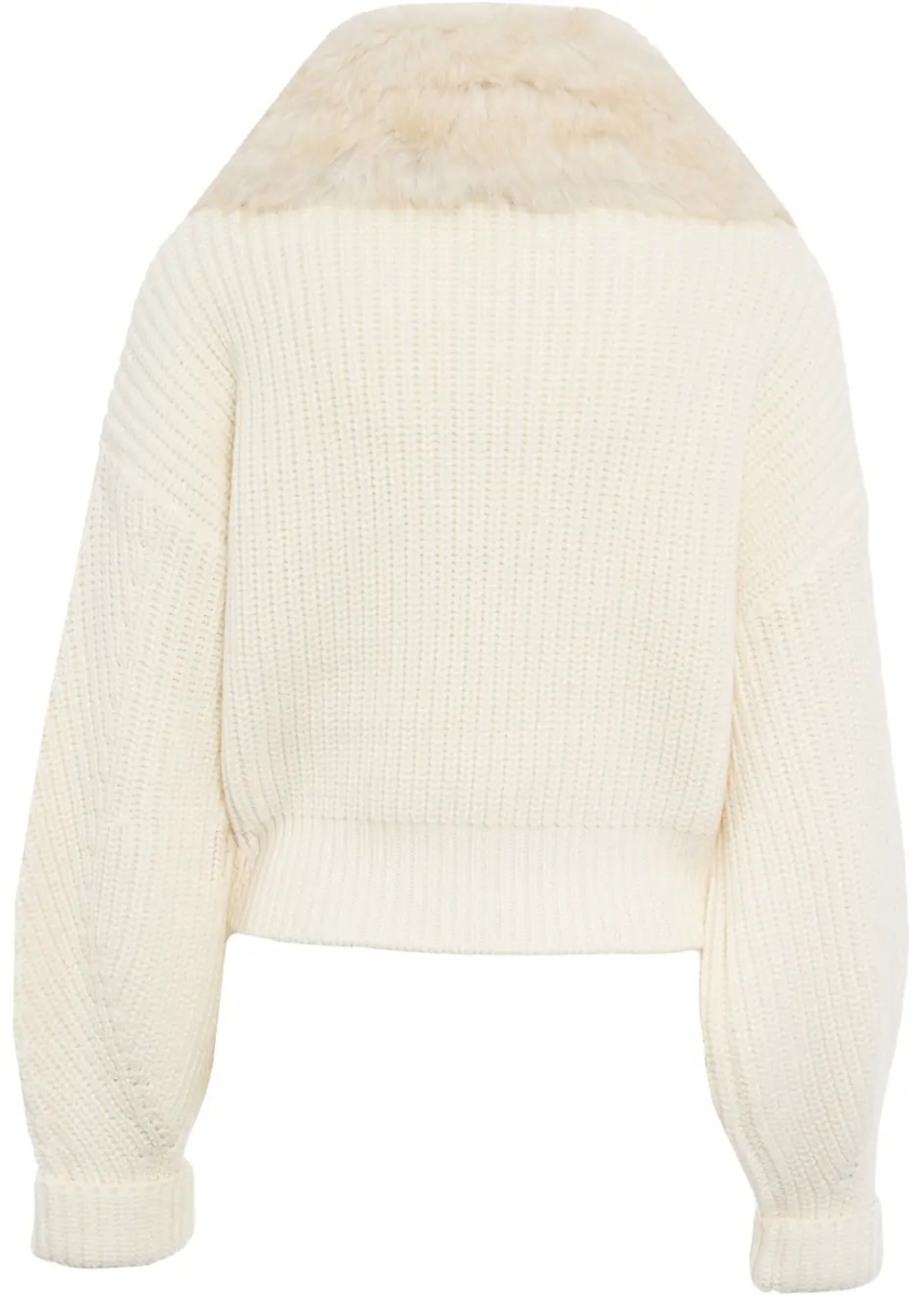 Pulovere Knit jacket with faux fur collar - Img 2