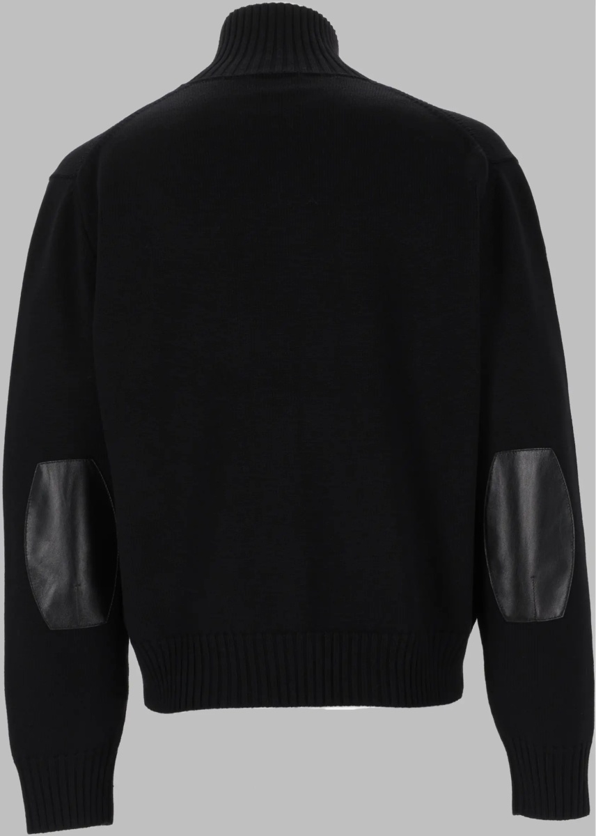 Pulovere Maglia In Lana Merino Con Zip E Patch - Img 2