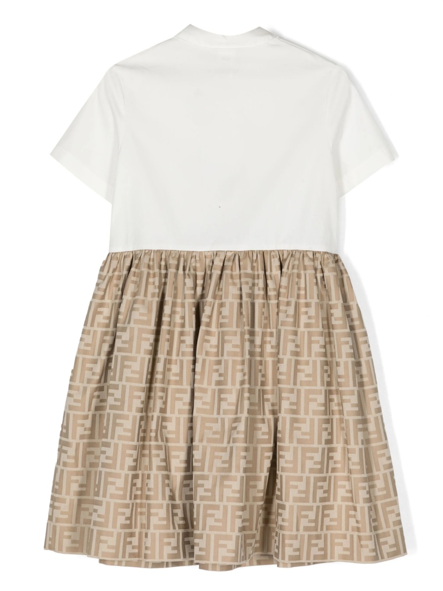 Rochie casual Fendi neutra din bumbac si polyester - Img 2