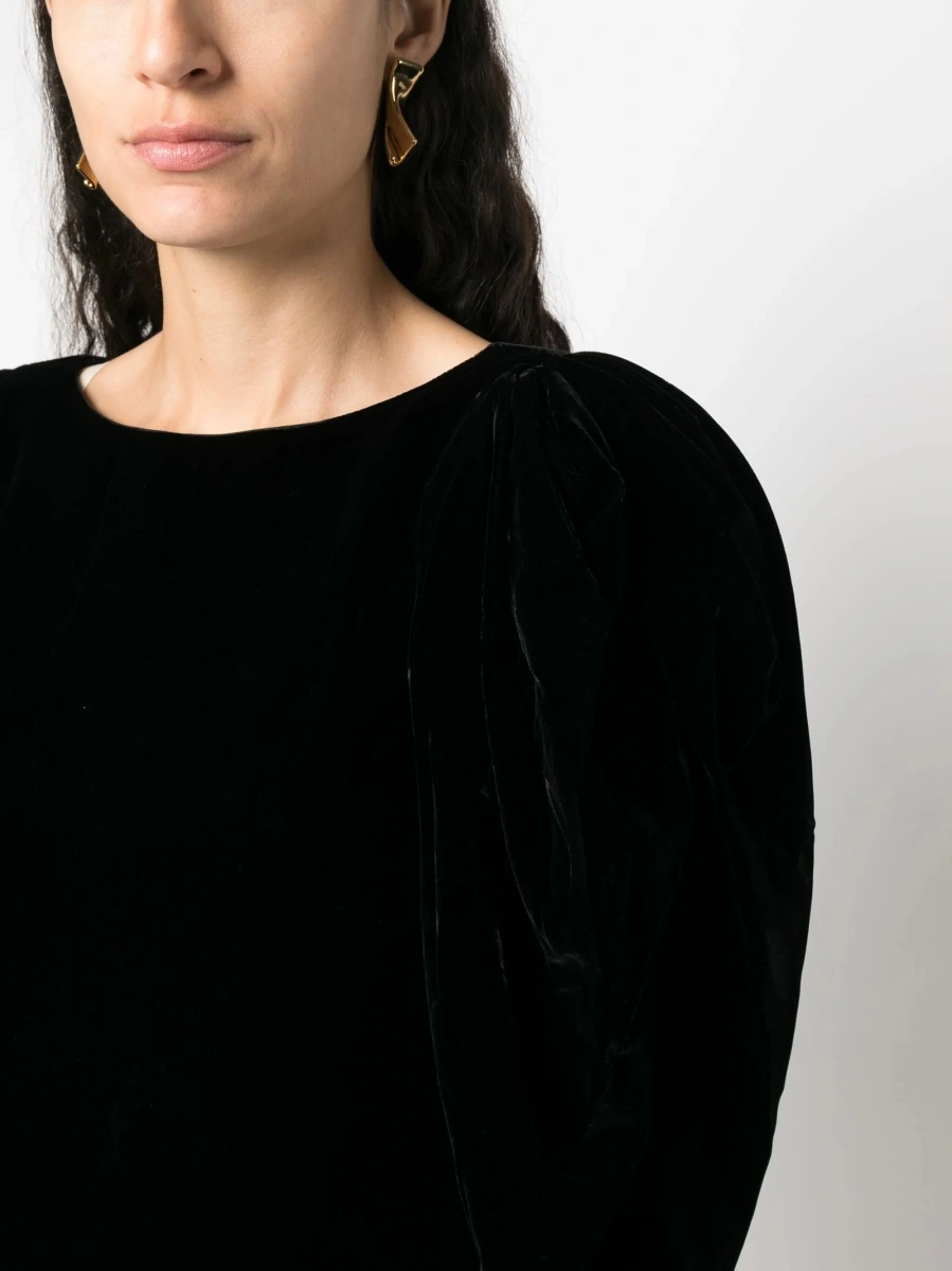 Rochie de ocazie Nina Ricci neagra din cupru si vascoza - Img 5