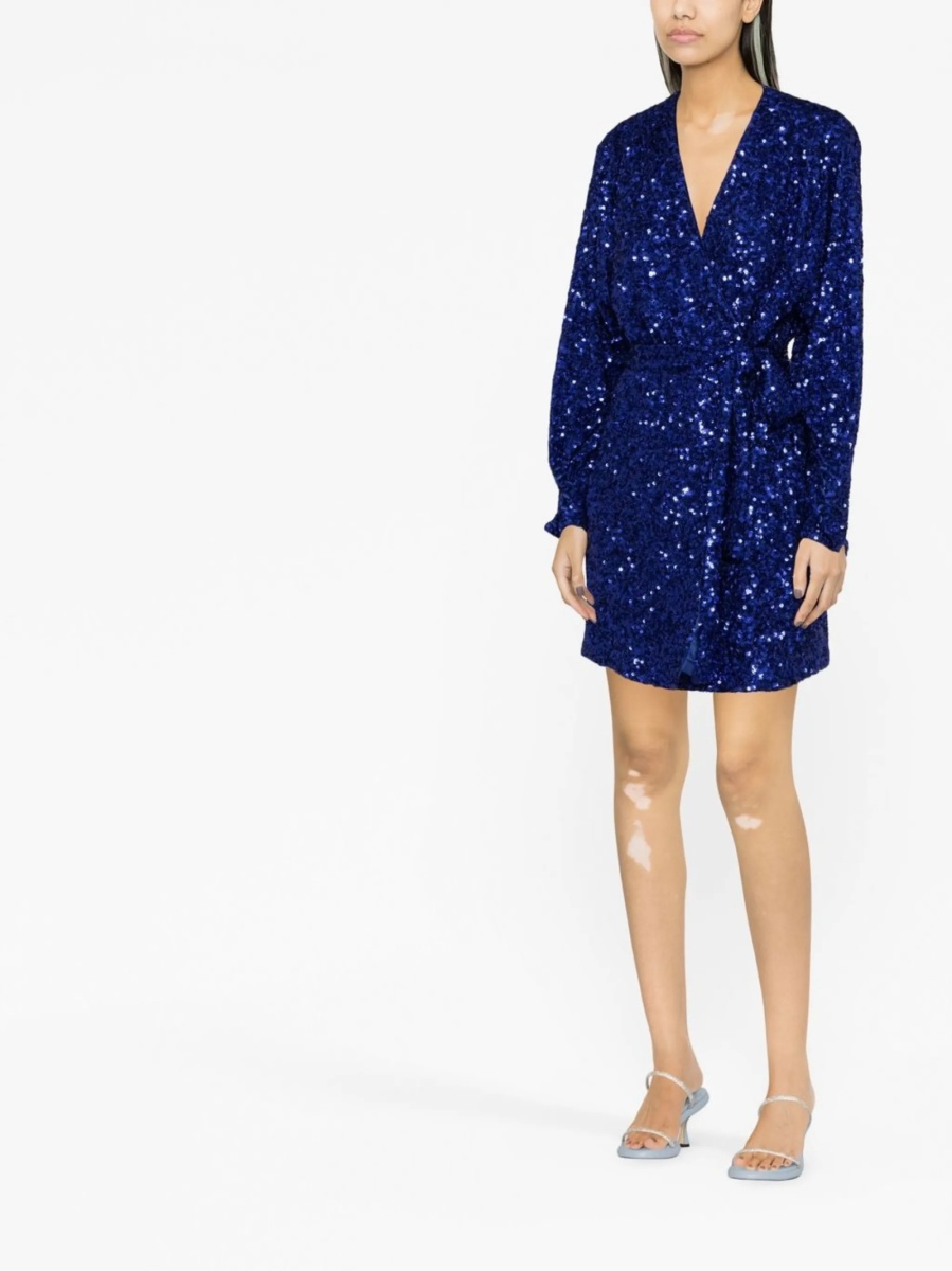 Rochie de ocazie ROTATE Birger Christensen albastra din spandex/elastan si poliester reciclat - Img 3